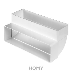 Соединитель каналов поворотный по вертикали Awenta KP204-25 (60x204) 90° сбоку