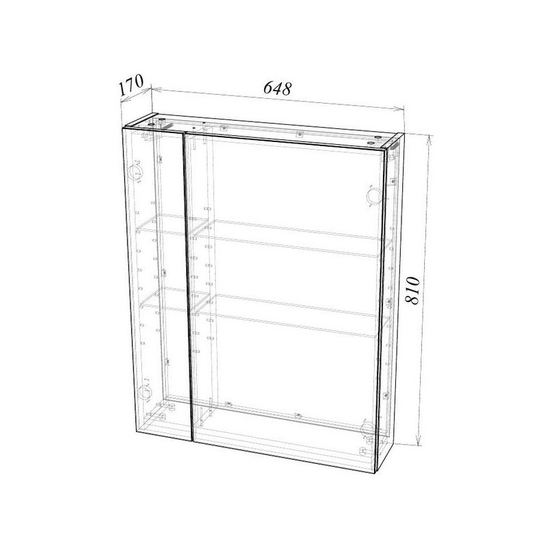 Шкаф с зеркалом Garda 1_650L 01.1.650L схема