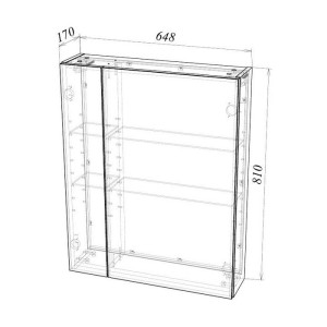 Шкаф с зеркалом Garda 1_650L 01.1.650L схема