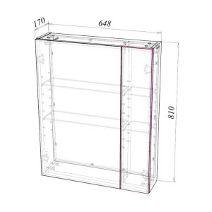 Шкаф с зеркалом Garda 1_650R 01.1.650R схема