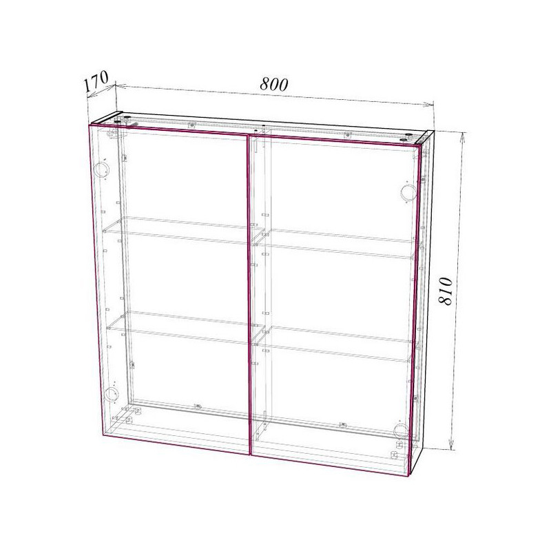 Шкаф с зеркалом Garda 2_800 01.2.800 схема