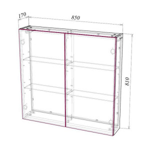 Шкаф с зеркалом Garda 2_850 01.2.850 схема