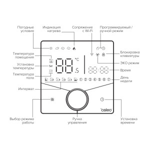 Терморегулятор Caleo С933 Wi-Fi белый схема