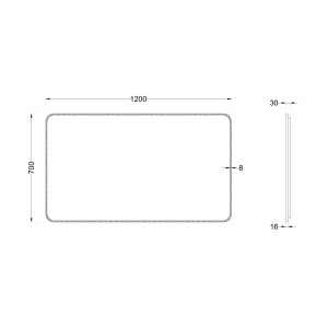 Зеркало Roxen Simon long 120x70 схема