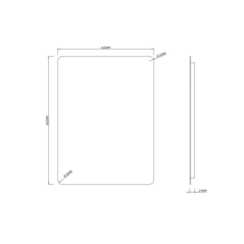 Зеркало Roxen Bella 60x80 (с подогревом) схема