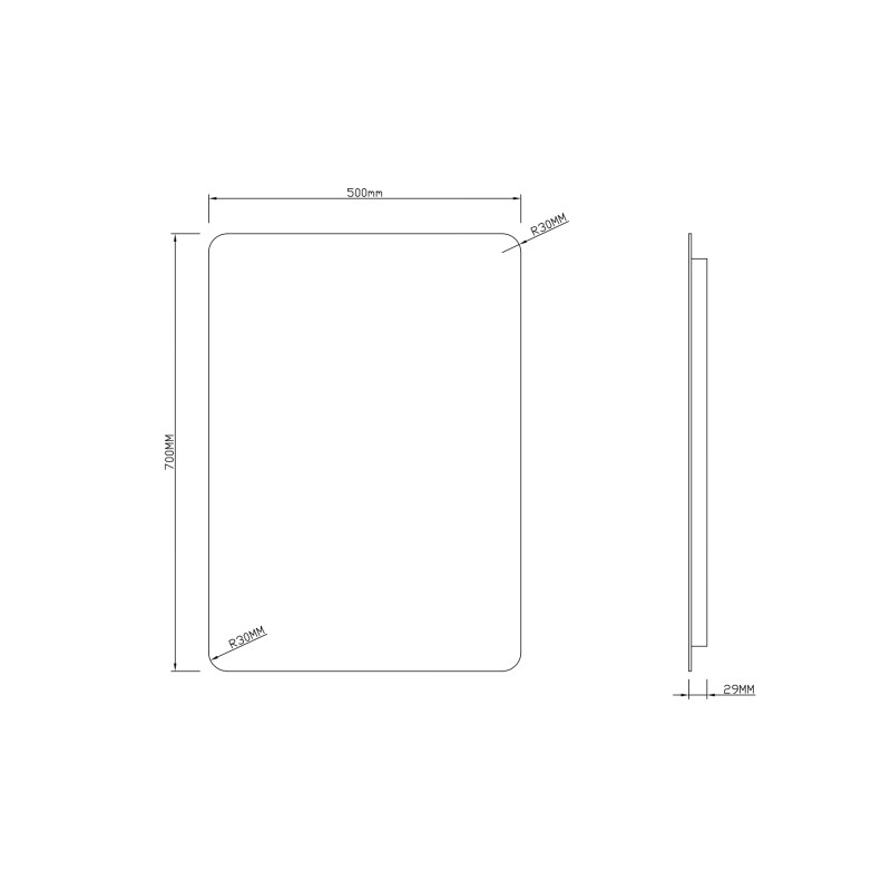 Зеркало Roxen Bella smart touch 50x70 схема