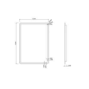 Зеркало Roxen Irida 50x70  схема