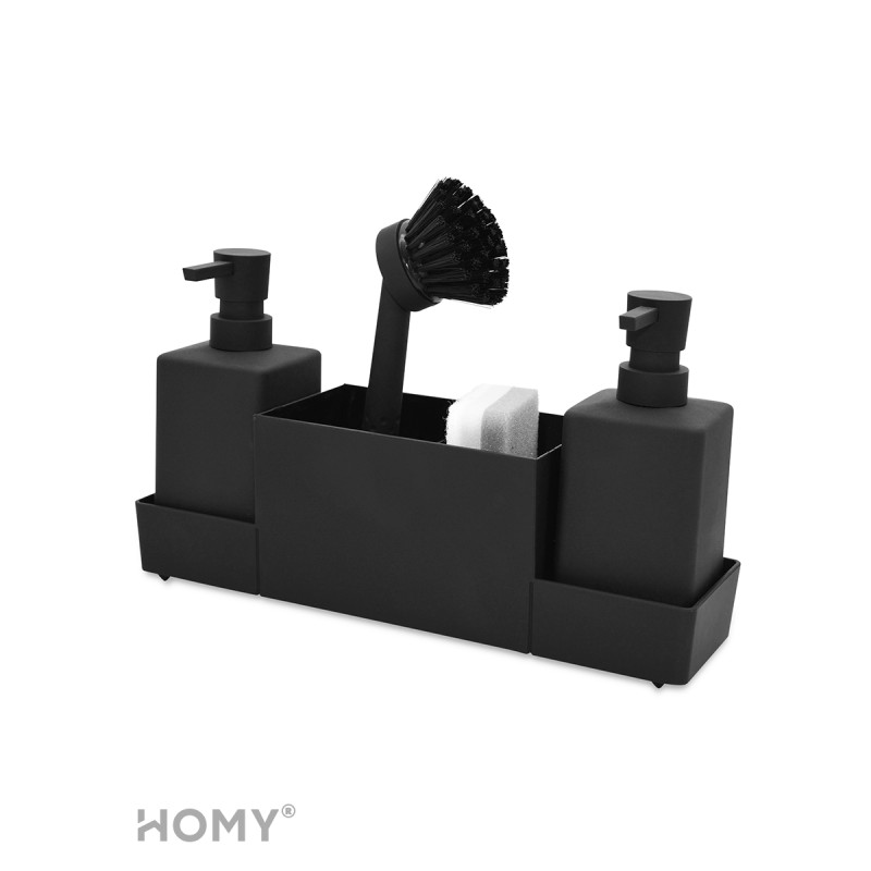 Дозатор жидкого мыла HOMY HARMONY SET HS02 черный комплект