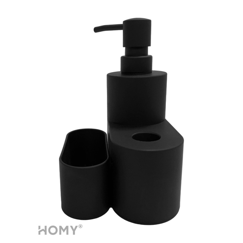 Дозатор жидкого мыла HOMY HARMONY SET HS03 черный сбоку