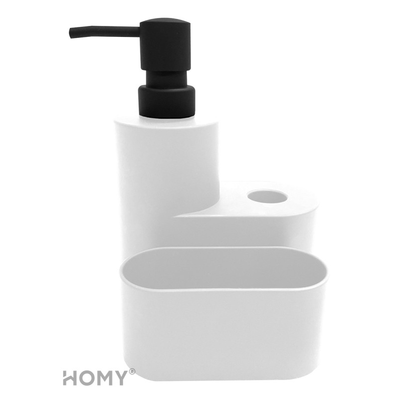 Дозатор жидкого мыла HOMY HARMONY SET HS04 белый спереди