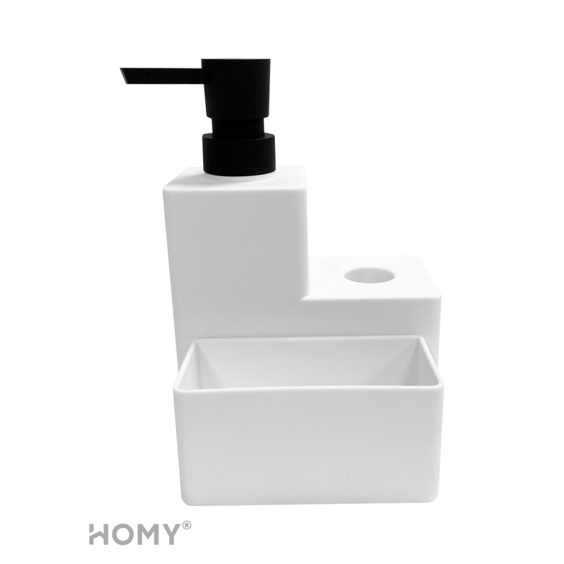 Дозатор жидкого мыла HOMY HARMONY SET HS06 белый спереди