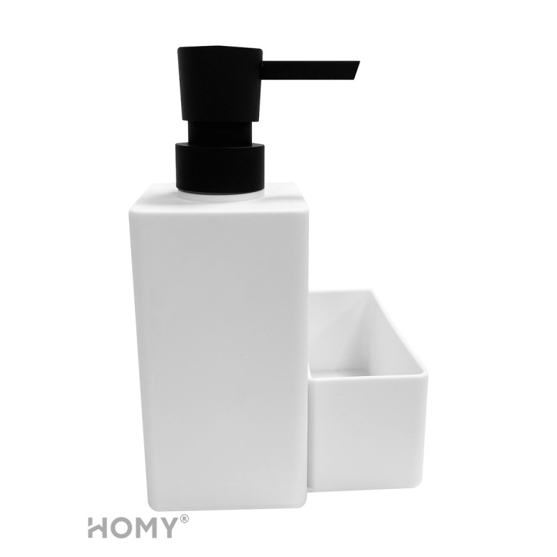 Дозатор жидкого мыла HOMY HARMONY SET HS06 белый сбоку