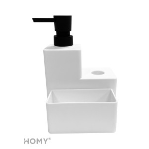 Дозатор жидкого мыла HOMY HARMONY SET HS06 белый спереди