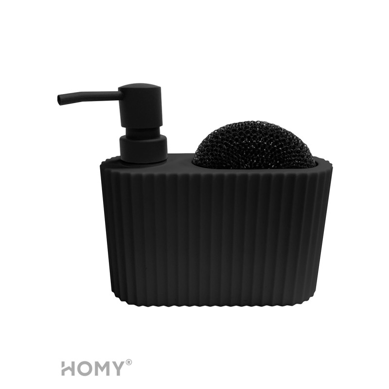 Дозатор жидкого мыла HOMY HARMONY SET HS07 черный спереди