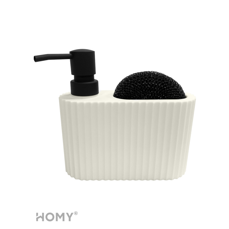 Дозатор жидкого мыла HOMY HARMONY SET HS08 белый спереди