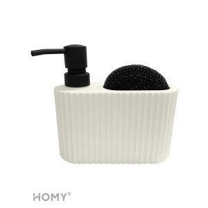 Дозатор жидкого мыла HOMY HARMONY SET HS08 белый спереди