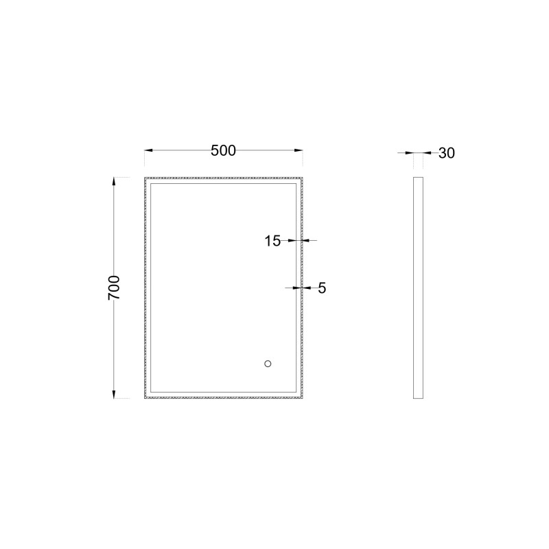 Зеркало Roxen Sigma 50x70 схема