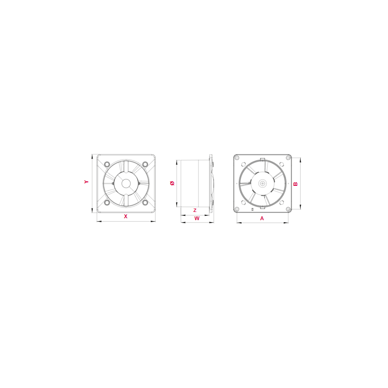 Вытяжной вентилятор Awenta System+ Turbo 125H / KWT125H схема