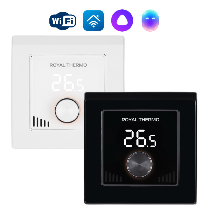 Терморегулятор для теплого пола Royal Thermo Intellon RTI-16 белый/черный особенности