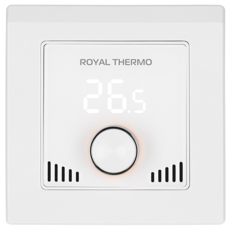 Терморегулятор для теплого пола Royal Thermo Intellon RTI-16 белый/черный спереди