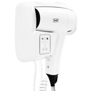 Фен настенный Puff-1201B (с розеткой для бритвы)