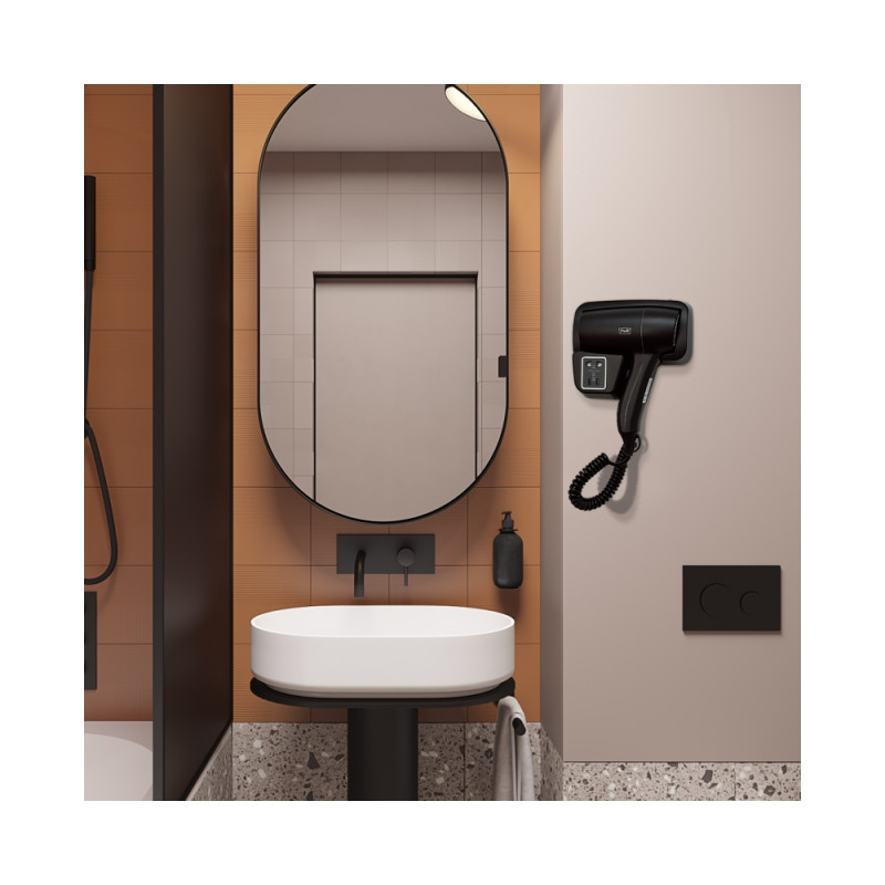 Фен настенный  Puff-1201BlB (с розеткой) в интерьере