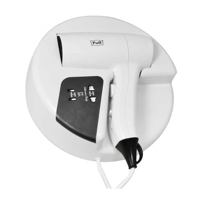 Фен настенный Puff-1202B (с розеткой для бритвы)