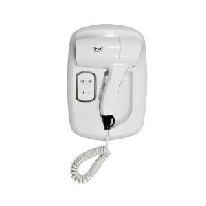 Фен настенный Puff-1203B (с розеткой для бритвы) с креплением спереди