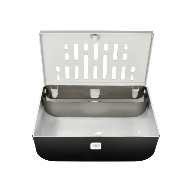 Диспенсер для бумажных полотенец Puff-5140Bl черный сзади (1)