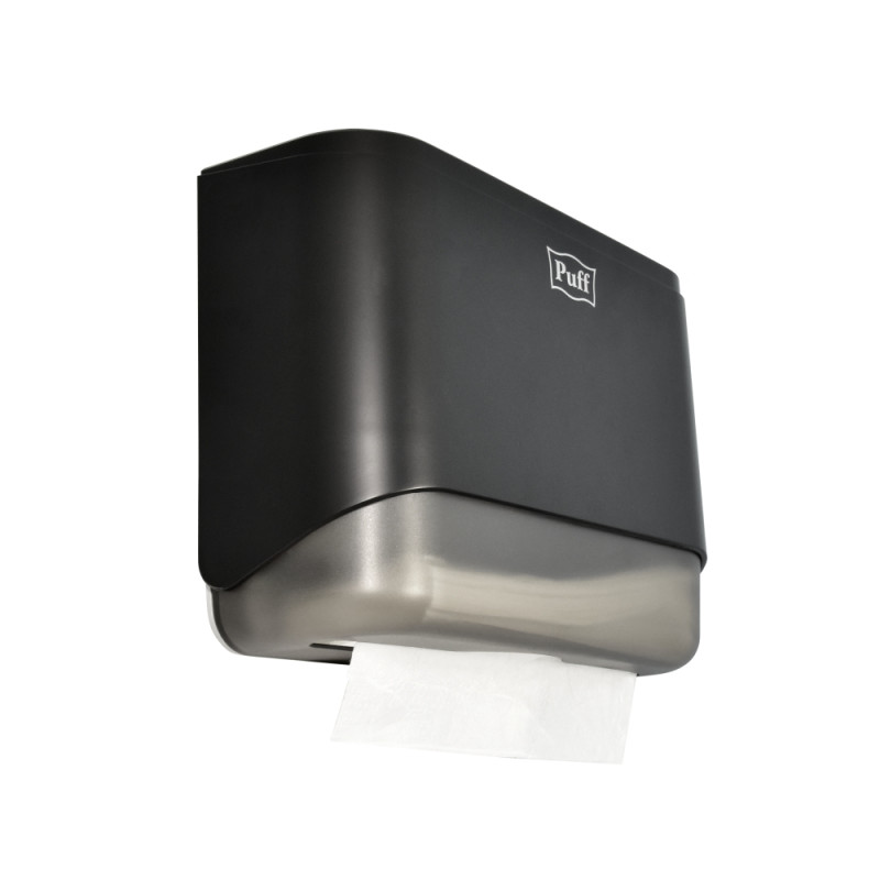 Диспенсер для бумажных полотенец Puff-5140Bl черный сбоку