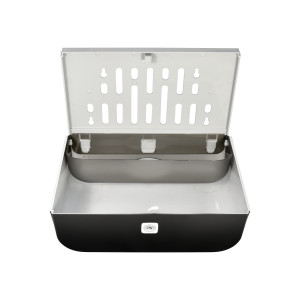 Диспенсер для бумажных полотенец Puff-5140Bl черный сзади (1)