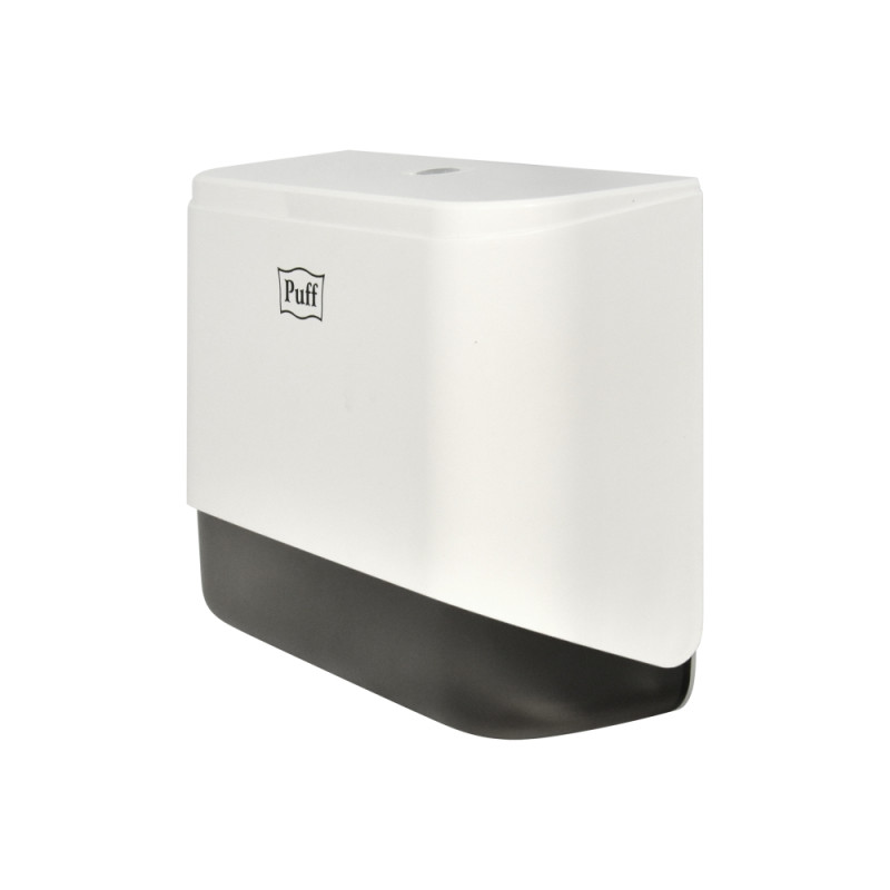 Диспенсер для бумажных полотенец Puff-5140 белый под углом