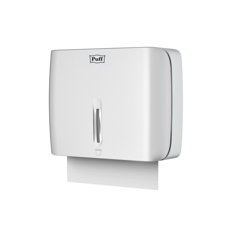 Диспенсер для бумажных полотенец  Puff-5145 белый под углом
