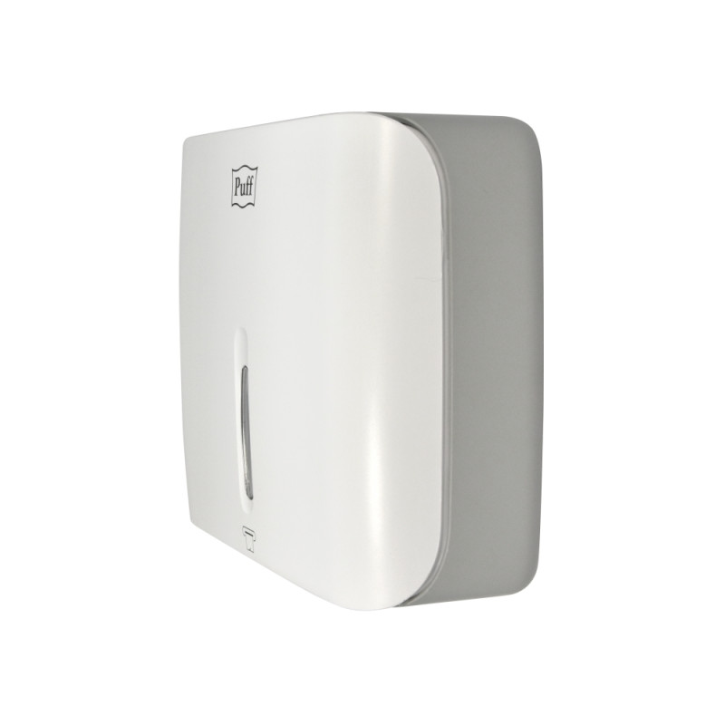 Диспенсер для бумажных полотенец  Puff-5145 белый сбоку