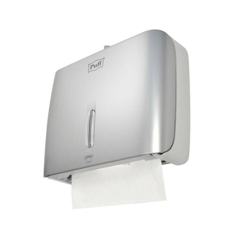 Диспенсер для бумажных полотенец  Puff-5145S хром снизу с полотенцами