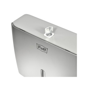 Диспенсер для бумажных полотенец  Puff-5145S хром сверху вблизи