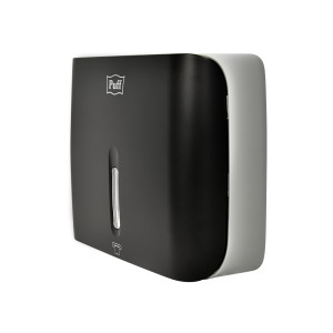 Диспенсер для бумажных полотенец  Puff-5145Bl черный сбоку