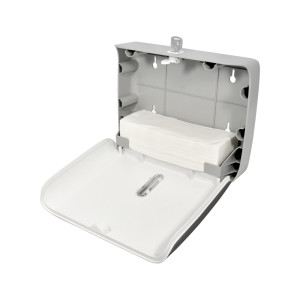 Диспенсер для бумажных полотенец  Puff-5145Bl черный сзади с полотенцами