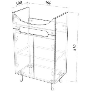 Тумба под умывальник Garda Marko-8 550 Т_ум_2дв_550_Marko схема
