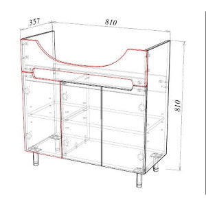 Тумба под умывальник Garda Marko-18 850 Т_ум_3дв_850_Marko схема