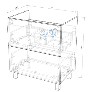 Тумба под умывальник Garda Grado58_700 26.58.700 схема