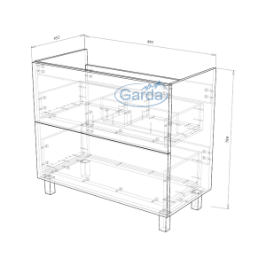Тумба под умывальник Garda Grado58_900 26.58.900 схема