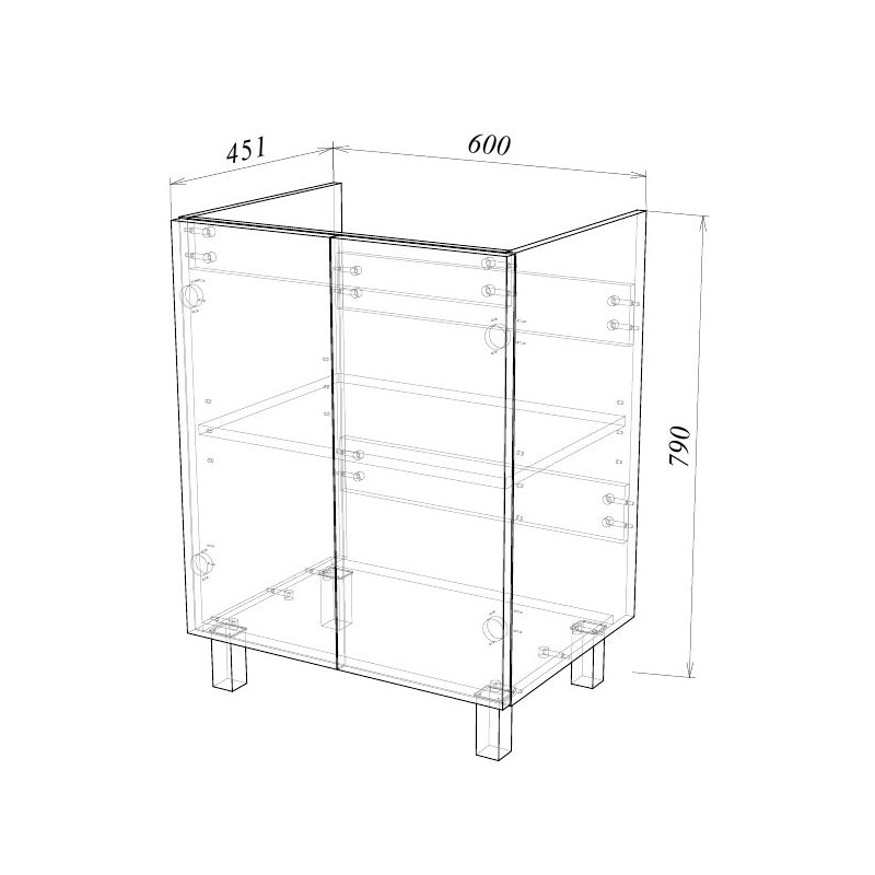 Тумба под умывальник Garda Grado107_600 26.107.600 схема
