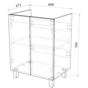 Тумба под умывальник Garda Grado107_600 26.107.600 схема