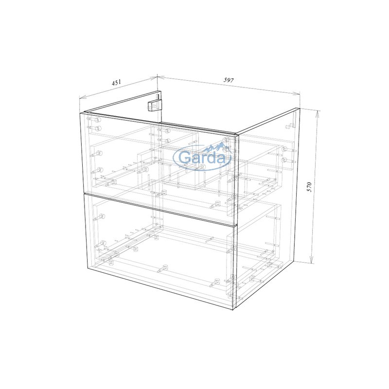 Тумба под умывальник Garda Grado58Н_600 26.58Н.600 схема