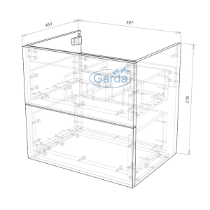 Тумба под умывальник Garda Grado58Н_600 26.58Н.600 схема