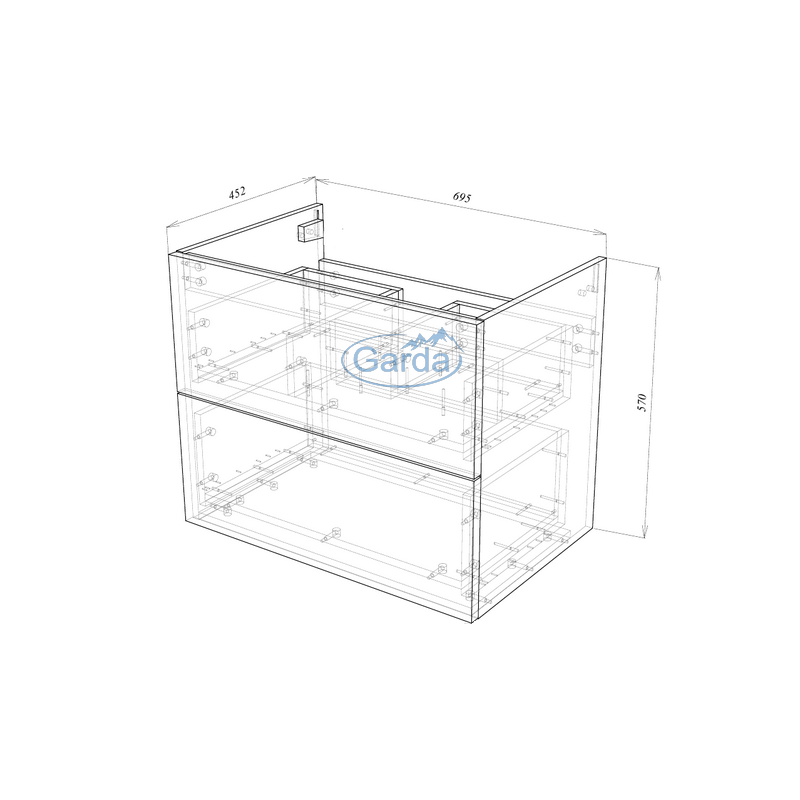 Тумба под умывальник Garda Grado58н_800 26.58н.800 схема