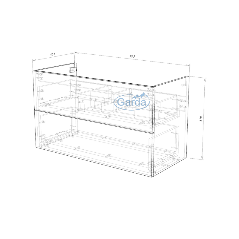 Тумба под умывальник Garda Grado58н_1000 26.58н.1000 схема