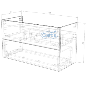 Тумба под умывальник Garda Grado58н_1000 26.58н.1000 схема