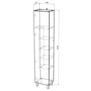 Шкаф-пенал Garda Grado22_400 26.22.400 схема (1)